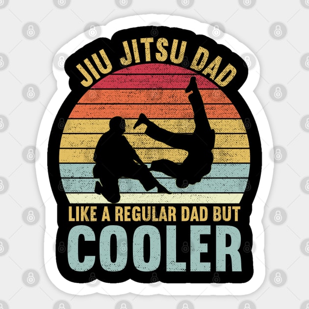 Jiu Jitsu Dad Like a Regular Dad But Cooler Vintage Sticker by DragonTees